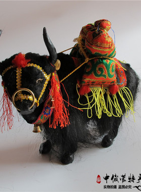 内蒙古特色风黑牛民族纪念摆件