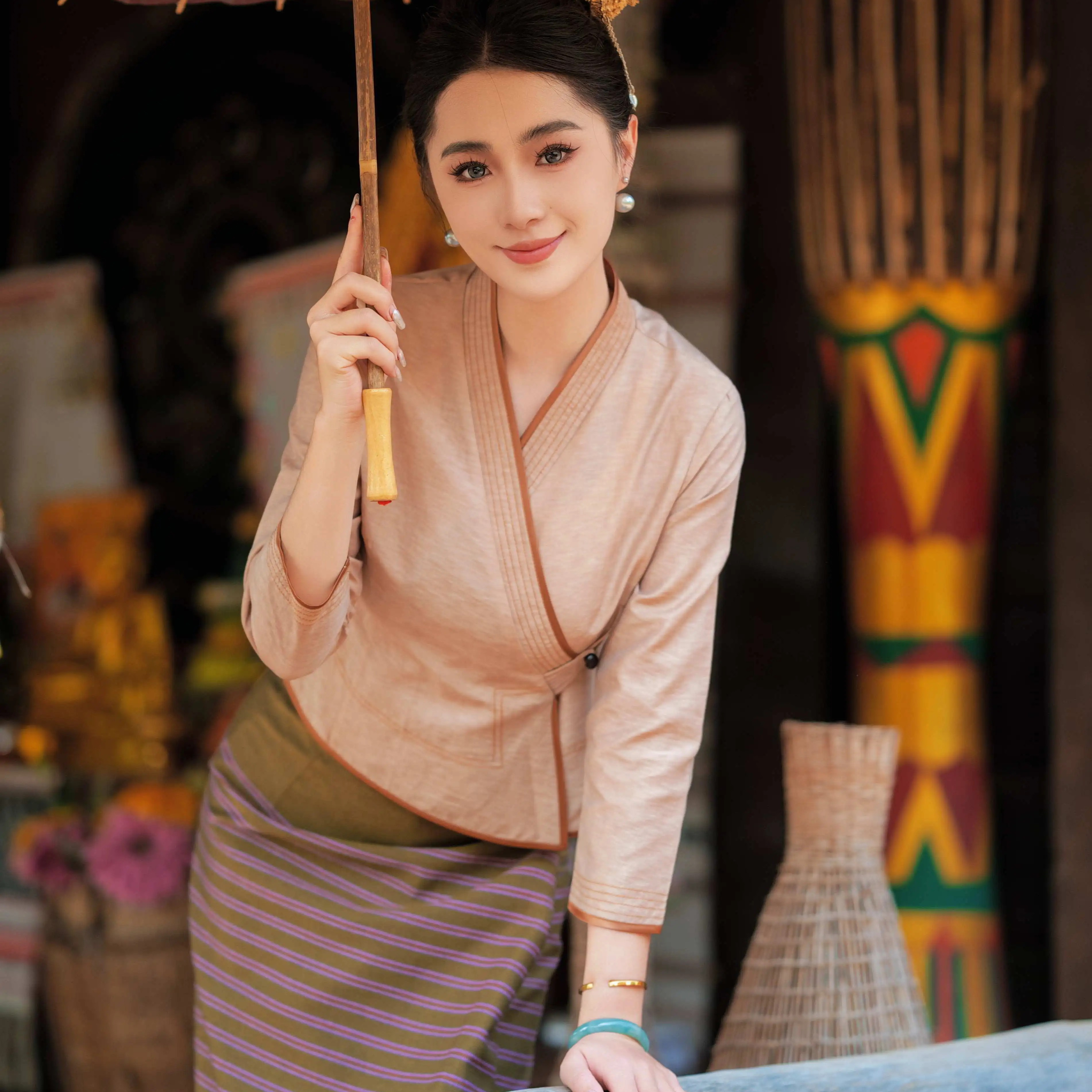 玉家人傣族民族服装套装春夏新款