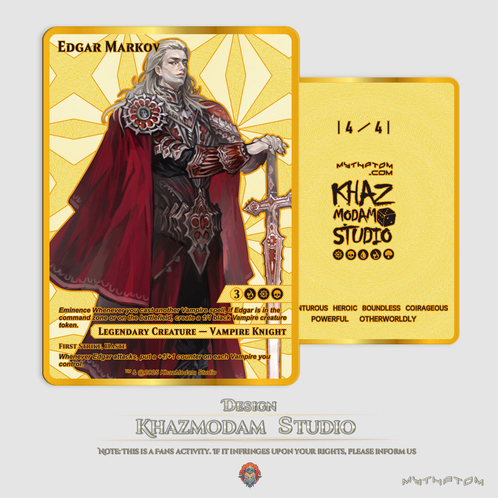 万智牌MTG埃德加马可夫(Edgar Markov )指挥官EDH自制锌合金代牌图片