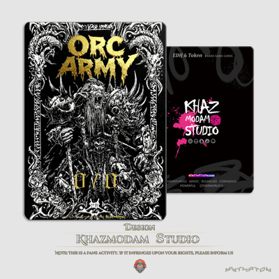 万智牌自制Token 衍生物Orc Army暗黑素描人形生物卡牌代卡闪卡