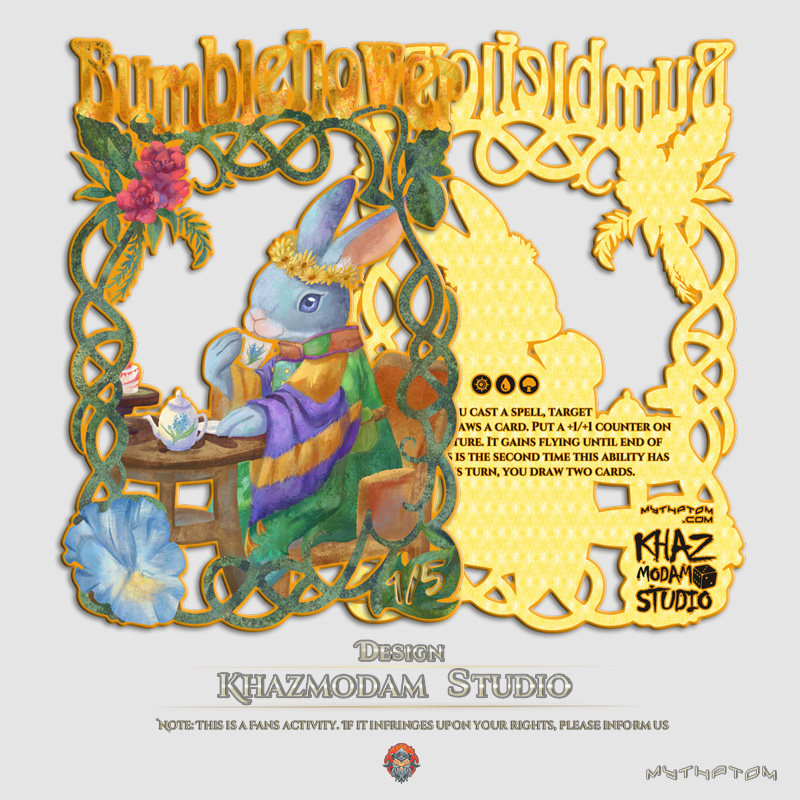 万智牌MTG野花小姐(Ms. Bumbleflower)指挥官EDH自制锌合金代牌图片