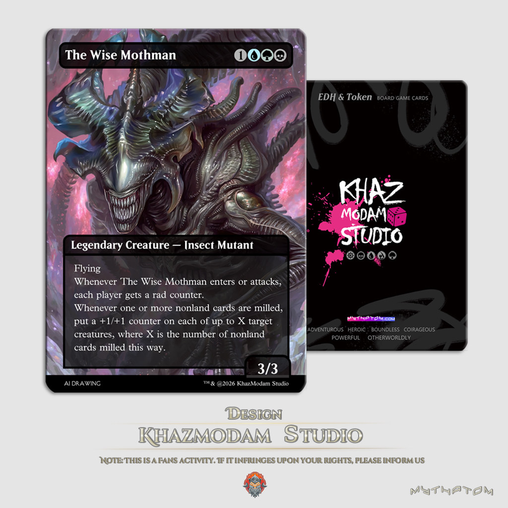 万智牌MTG天蛾人智者(The Wise Mothman)自制卡牌EDH平闪代卡现货图片