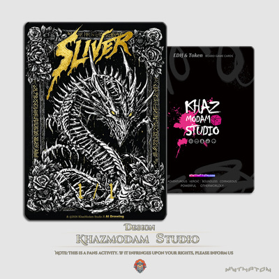 万智牌自制Token 衍生物Sliver暗黑素描人形生物卡牌代卡闪卡异画