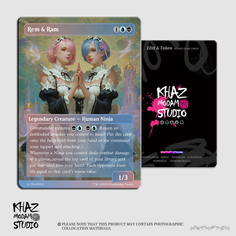 万智牌MTG虎影百合子(拉姆&雷姆)自制指挥官EDH代卡代牌异画现货图片