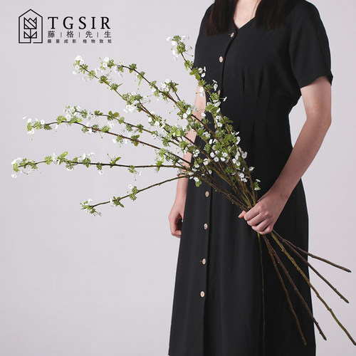 雪柳仿真花客厅电视柜插花假花