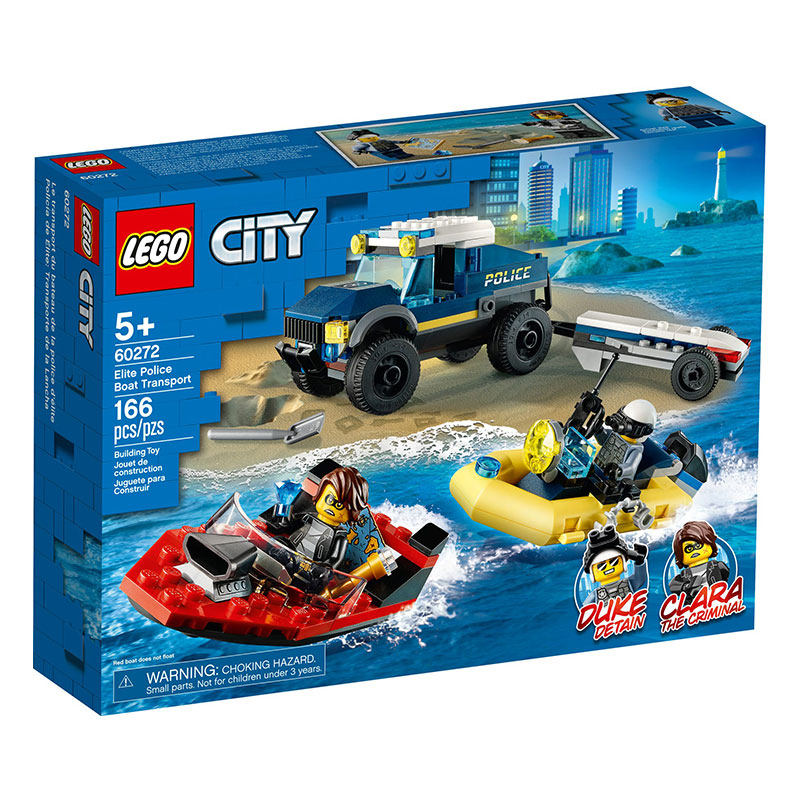 2021乐高LEGO 60272城市系列精英警察快艇抓捕 儿童积木智力拼接