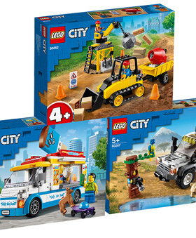 LEGO乐高 城市60252推土机60253冰激凌车60267狩猎越野车智力拼接