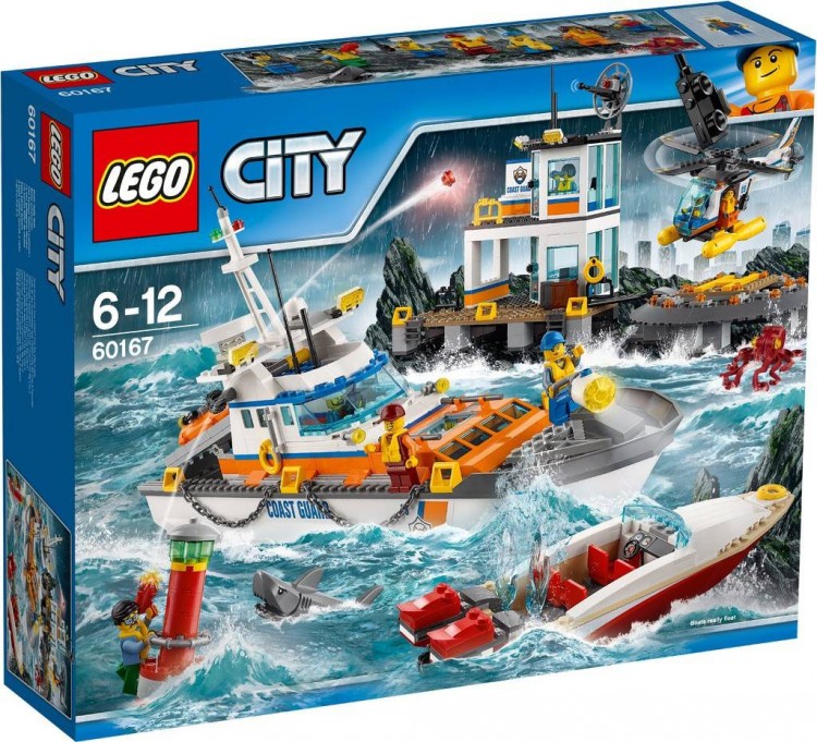 乐高LEGO 60167海岸警卫队基地 海景巡逻船拼插积木2017款智力