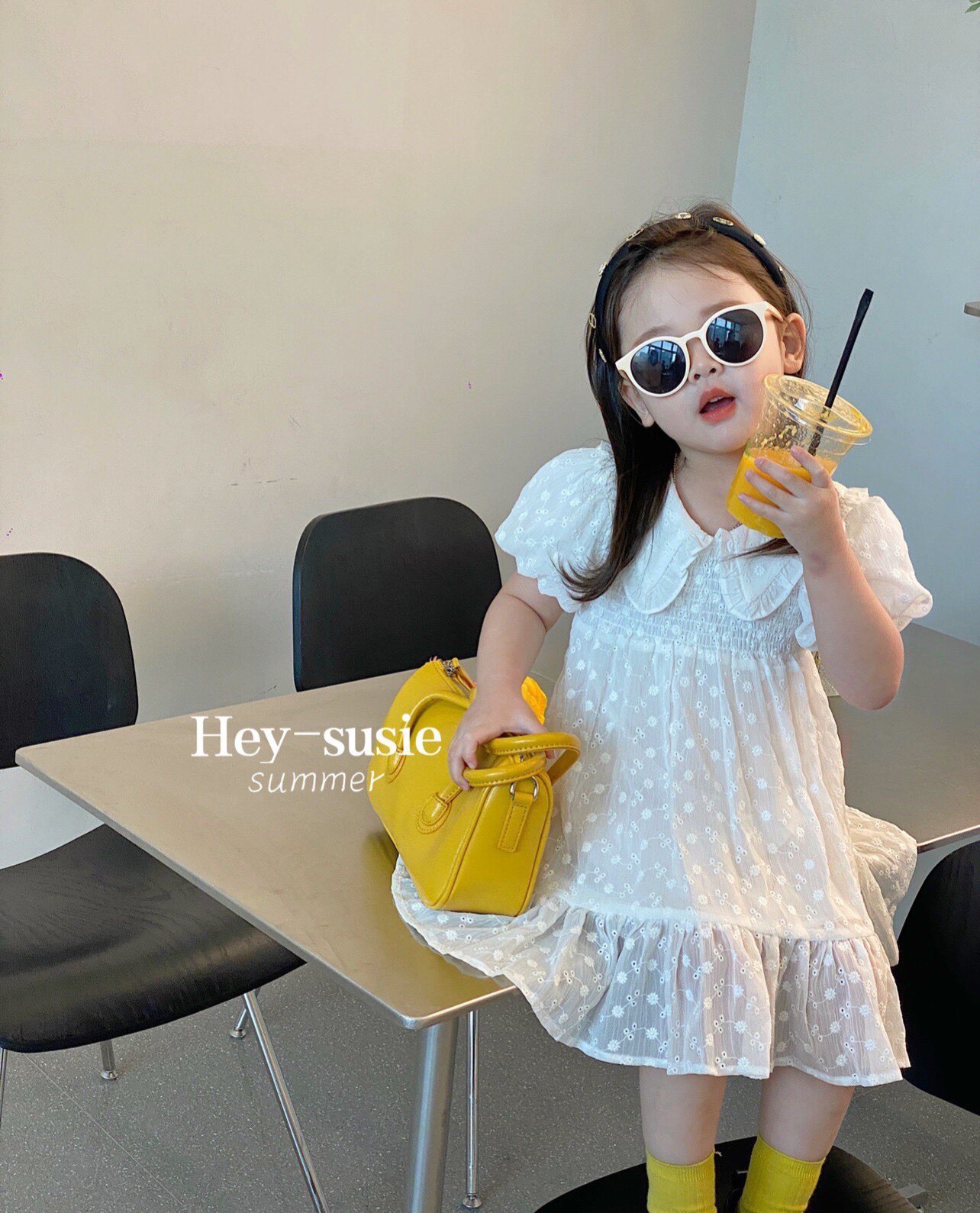 2022夏 韩版Susie苏西纯棉淑女儿童短袖连衣裙女童公主裙小童礼服