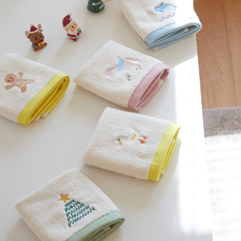 宝宝洗脸毛巾小方巾　纯棉儿童洗澡专用新疆长绒棉刺绣卡通小面巾,婴童用品,口水巾,淘宝优惠券,粉丝福利购,淘宝优惠卷