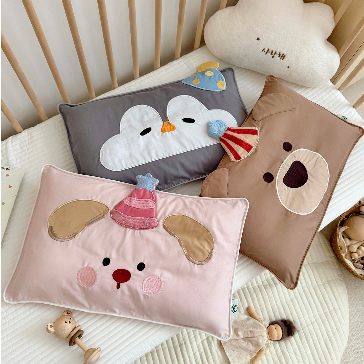 儿童枕头3到6岁宝宝1岁以上纯棉磨毛冬a类母婴级幼儿园专用可水洗