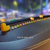 小鸭子汽车摆件迷你创意可爱卡通显示屏幕公仔车内仪表中控台装 饰
