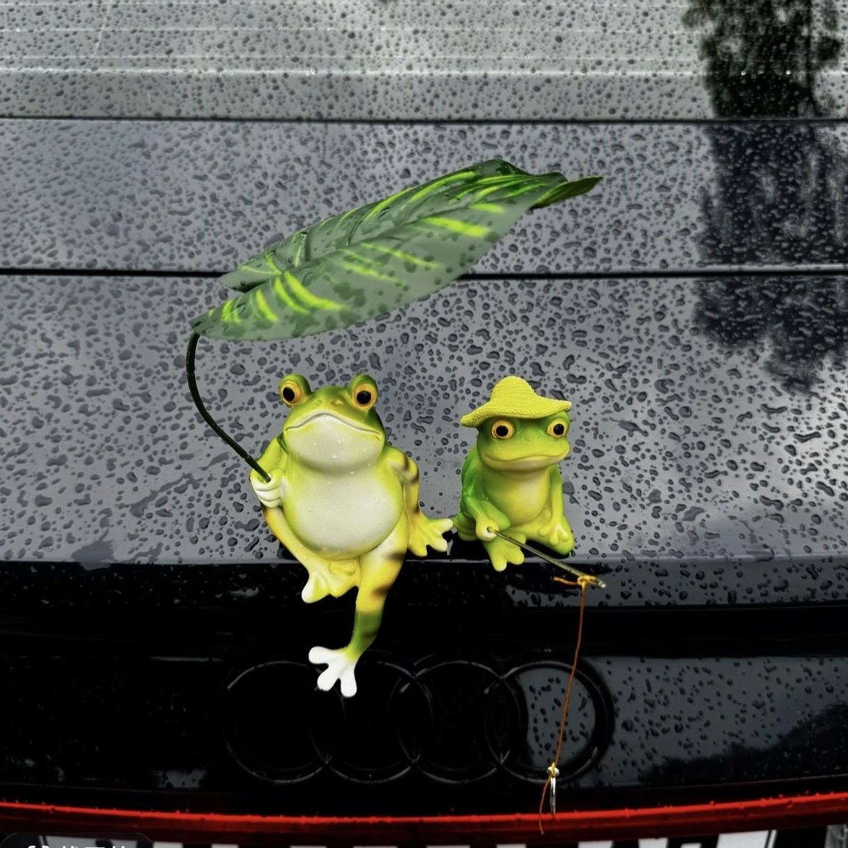 青蛙撑伞摆件户外花园庭院布置