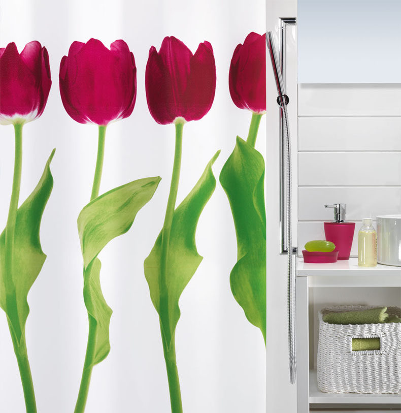 SPIRELLA/丝普瑞卫生间常春藤加厚涤纶布防水浴帘浴室帘隔断