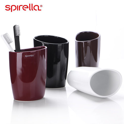 SPIRELLA简约情侣浴室陶瓷漱口杯