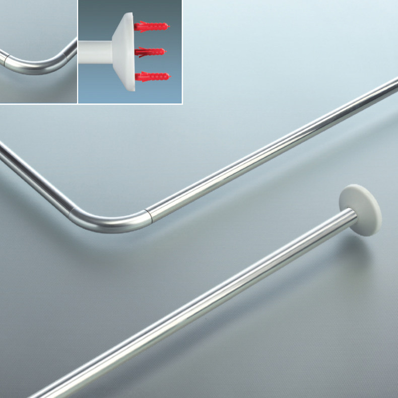 SPIRELLA/丝普瑞转角/U型/L形组合杆钻孔浴帘杆撑杆防锈多尺寸