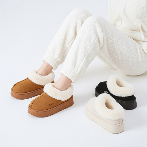 茧墨 UG风温暖厚底毛茸茸雪地靴棉鞋（脚宽脚厚卡码拍大一码）