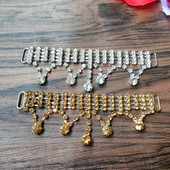 高档水貂皮大衣水钻袖 饰品 装 子口腰部装 饰链羊绒裘皮大衣女士服装