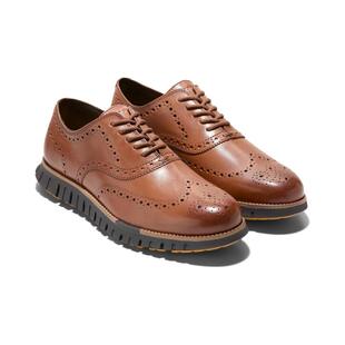 代购Cole Haan男士正装皮鞋透气轻便缓震防滑系带翼尖圆形鞋头