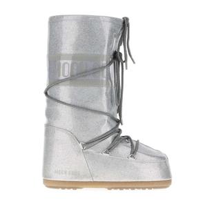 代购 BOOT女士雪地靴防水保暖防滑轻便银色橡胶材质系带设计 MOON