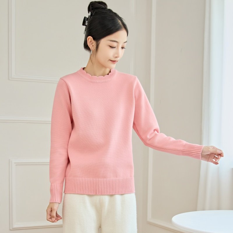 东润莲简约通勤全棉针织衫外穿内搭秋冬女半高领套头纯棉毛衣,女装/女士精品,毛衣,淘宝优惠券,粉丝福利购,淘宝优惠卷
