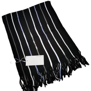 马威男式针织条纹围巾 腈纶围巾