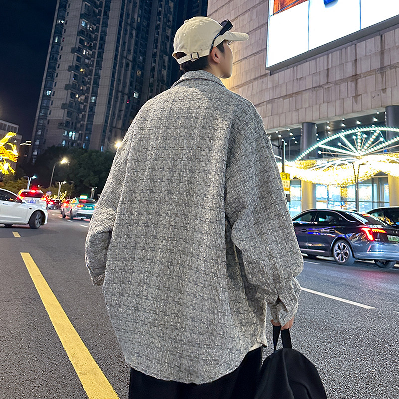204-jk54-P55美式复古高街小香风外套男春秋款潮牌高级感小众夹克,男装夹克,星座204