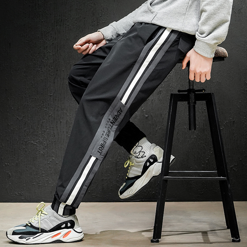 204-K17-P35黑墙秋季休闲裤男士宽松工装束脚裤韩版潮流男裤子，男装休闲裤，星座204