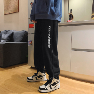 204-K25-P45运动裤男宽松束脚休闲潮嘻哈裤子炸街篮球紫色卫裤图片