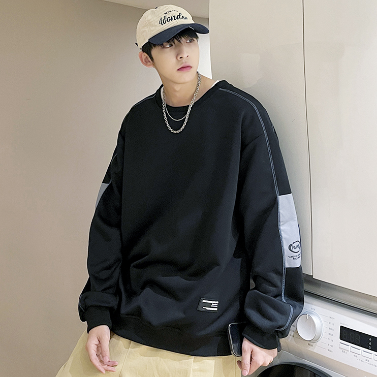 204-W66-P35港风休闲长袖卫衣男春秋潮牌2023新款潮衣服上衣，男装卫衣，星座204