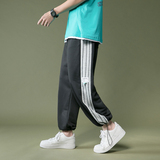 204-K29-P45蓝墙束脚卫裤男士运动长裤子ins休闲韩版潮流条纹，男装休闲裤，星座204