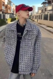 小香风外套男潮流千鸟格痞帅高级感男装潮牌情侣衬衫式夹克春秋款，男装衬衫，星座204