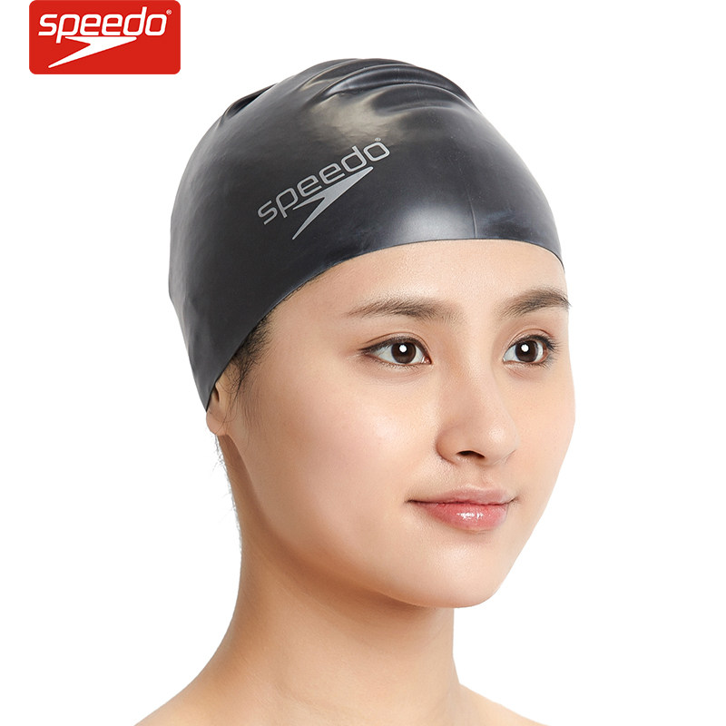 speedo 速比涛男女长发大头围硅胶护耳护发游泳帽耐用抗氯泳帽