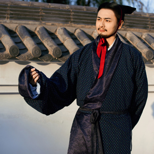 【直裾 楚蓝】京渝堂旗下【归汉堂】西汉制单层棉麻蓝色男女同款