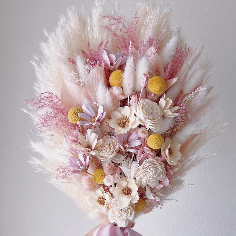 毕业花束永生花真花摆件黄金球送男友女友表白婚礼手捧花生日礼物