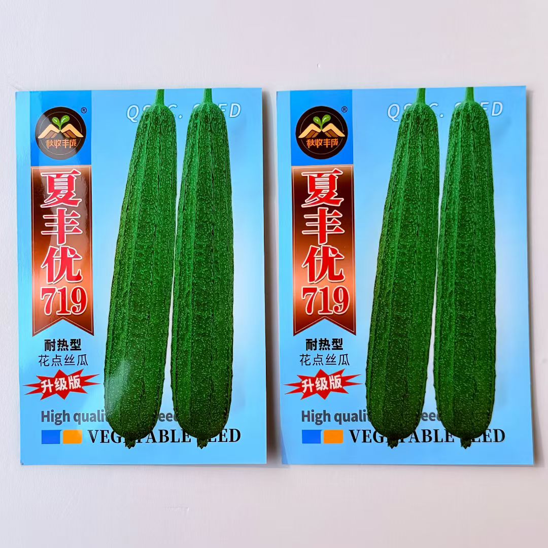夏丰优719春秋早熟丝瓜种子长35∽40cm大肉花点丝瓜种耐热耐采摘