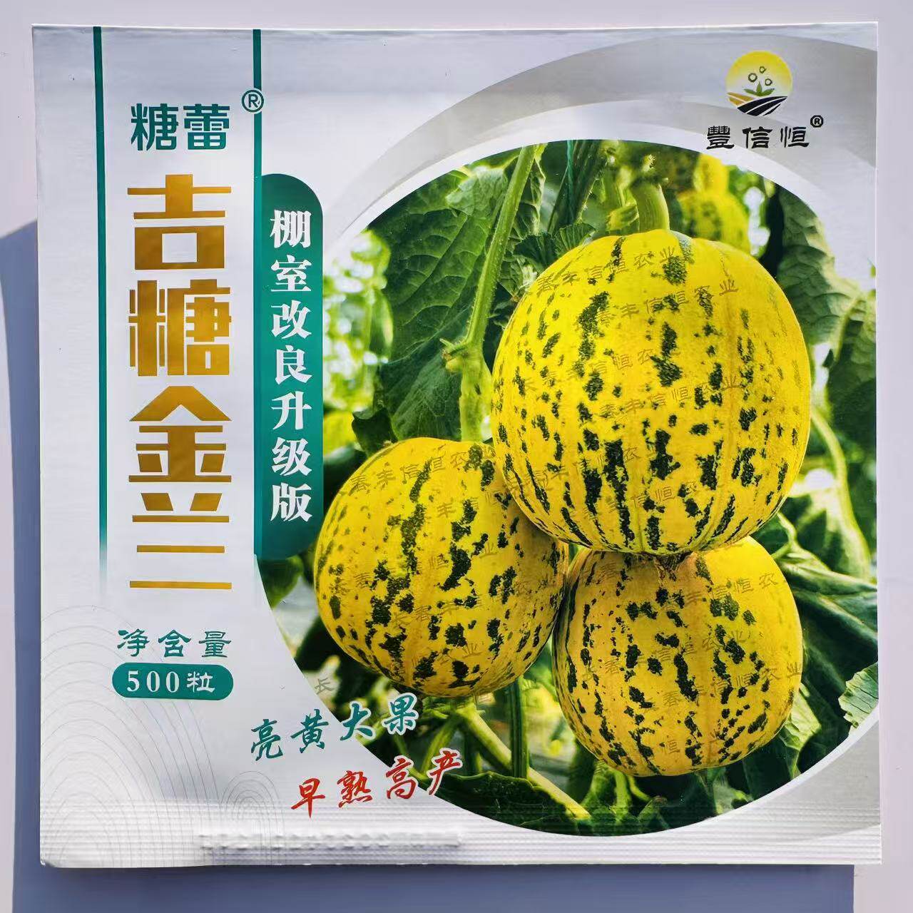吉糖金兰甜瓜种子高糖大棚改良特甜大果八里香甜瓜种花皮绿肉干瓤