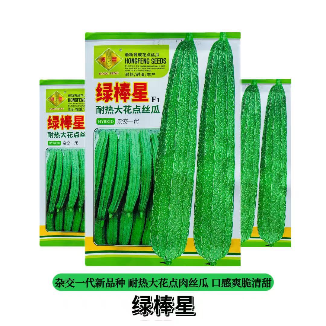 绿棒星耐热大花点丝瓜种子高产早熟棱角丝瓜种籽春夏秋大田丝瓜孑
