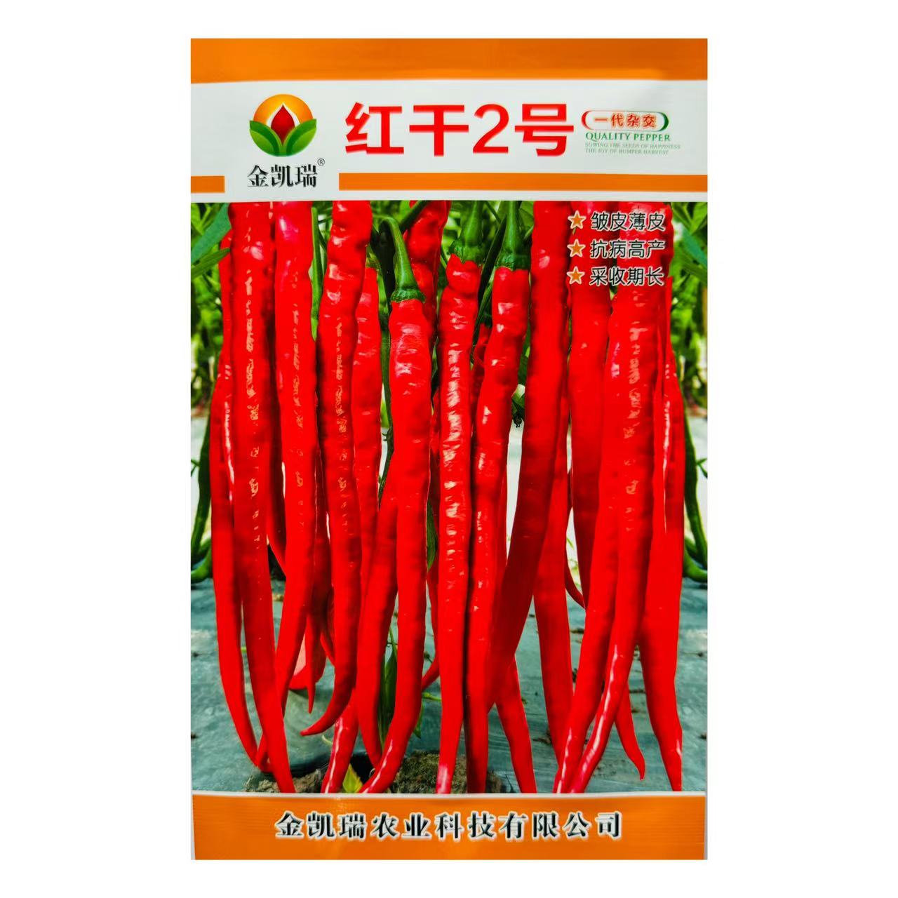 正宗金凯瑞红干2号辣椒种子正品高产薄皮干鲜两用线椒干辣椒专用