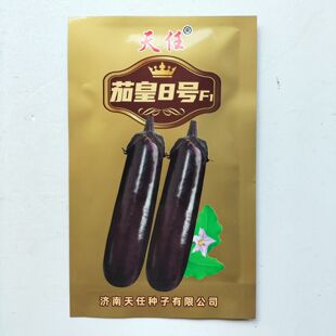 茄皇8号紫龙红茄种子黑亮长棒茄子5g杂交中早熟紫萼茄无畸形基地