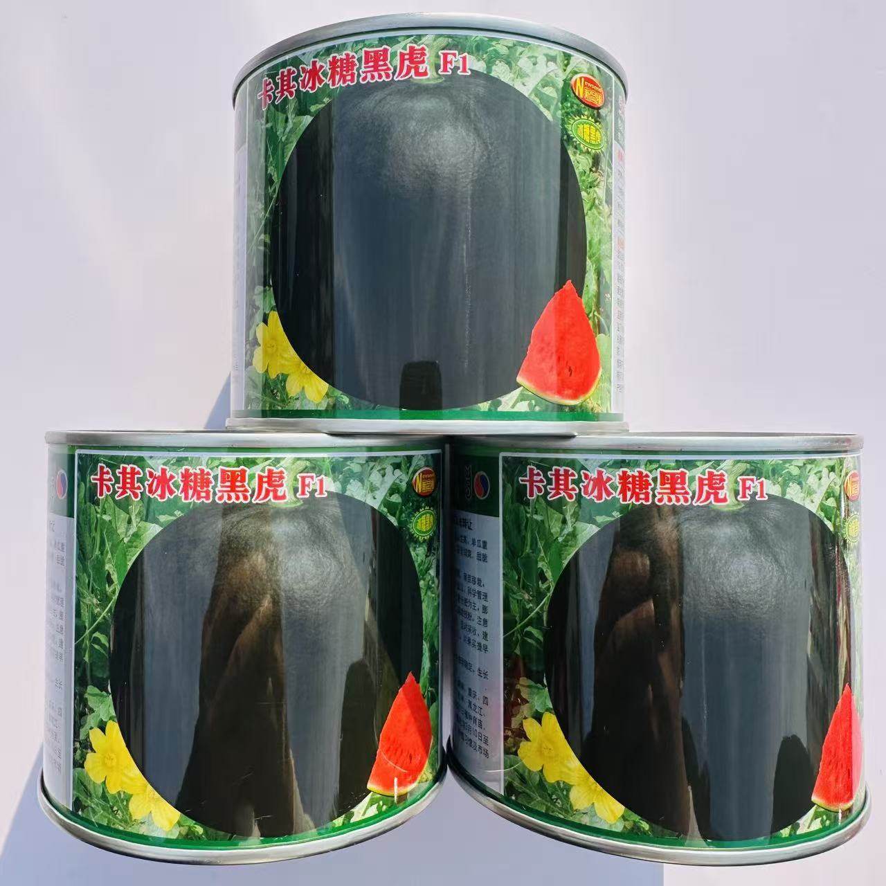 卡其冰糖黑虎西瓜种子耐重茬黑皮红瓤西瓜抗病高产大田基地春季播
