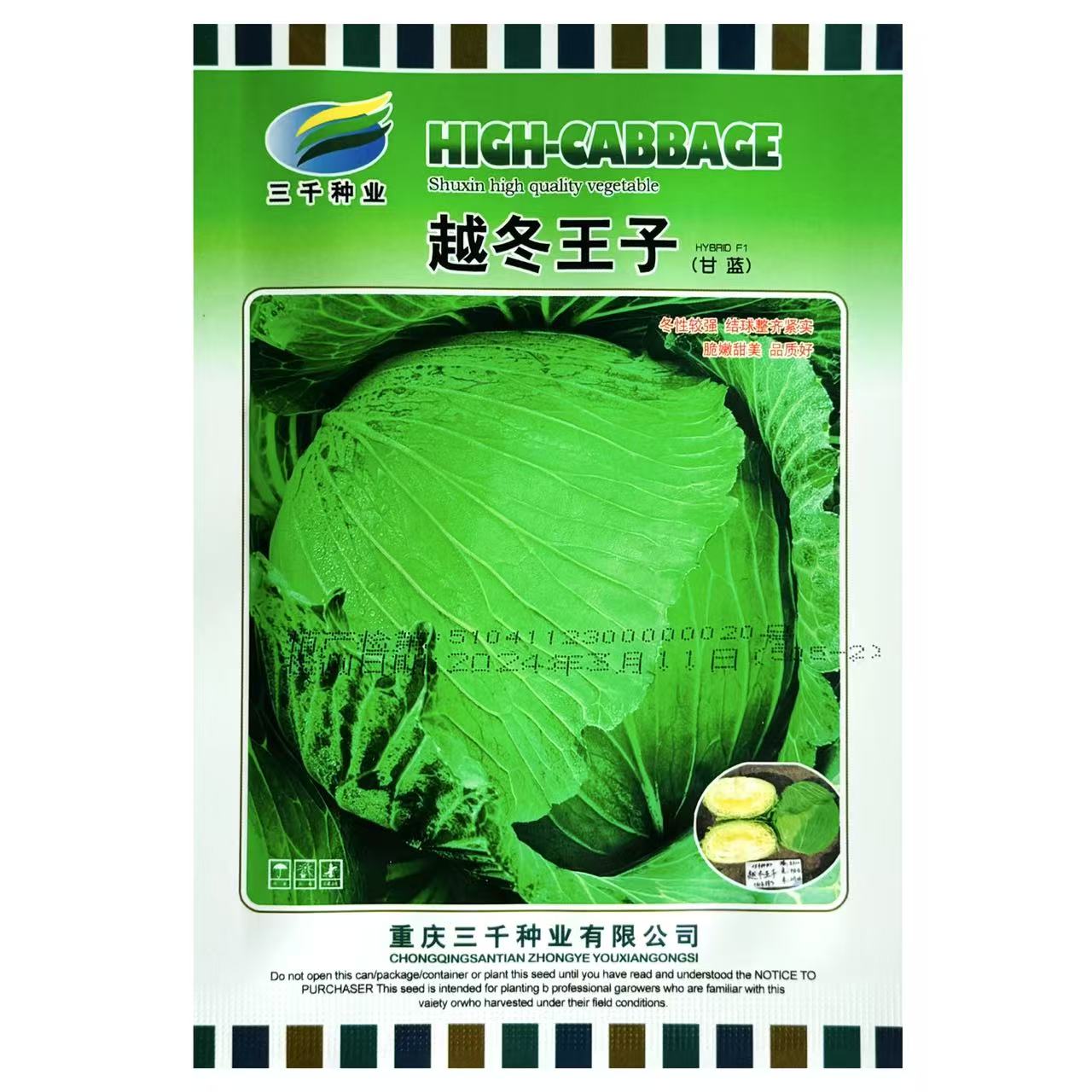 越冬王子甘蓝种子扁球形卷芯包头菜大田基地种植口感脆嫩高产抗病