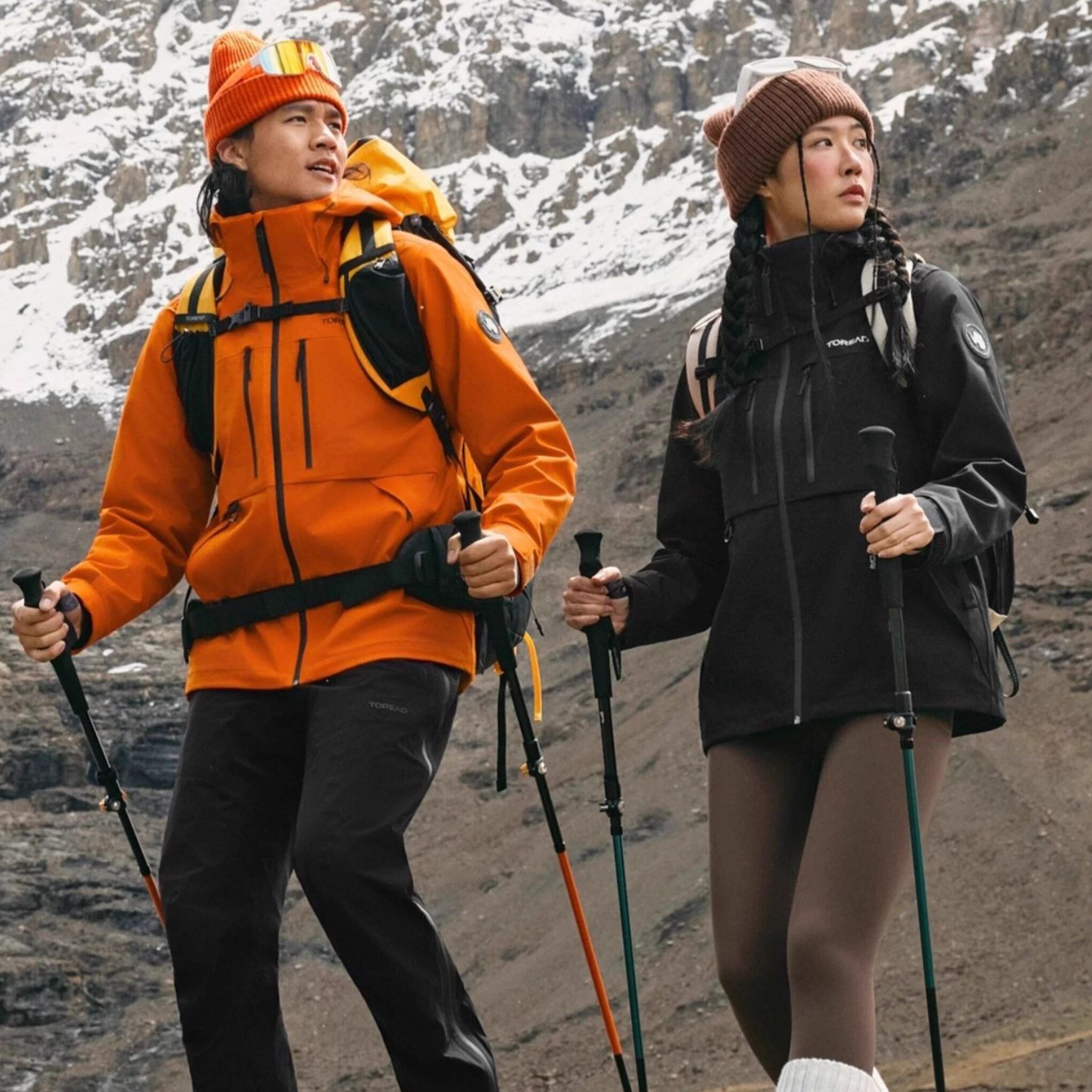 探路者极光冲锋衣男女户外登山徒步防风防水三合一抓绒内胆登山服