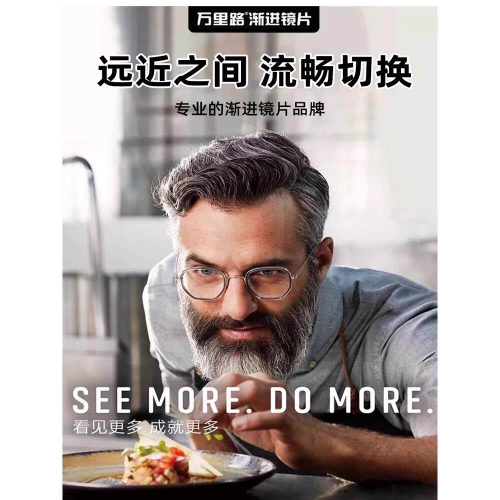 依视路万里路舒适型渐进片MAX多焦点近视老花镜片远近两用