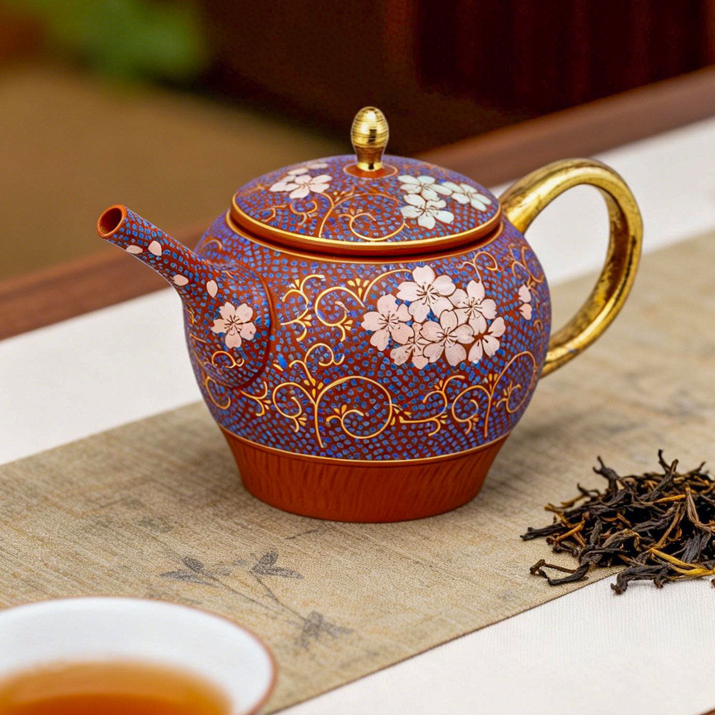 日本进口茶具常滑烧镀金紫泥长嘴茶壶