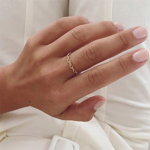 不锈钢时尚 简约设计链条戒指 戒指男女士指环钛钢饰品 fish magic