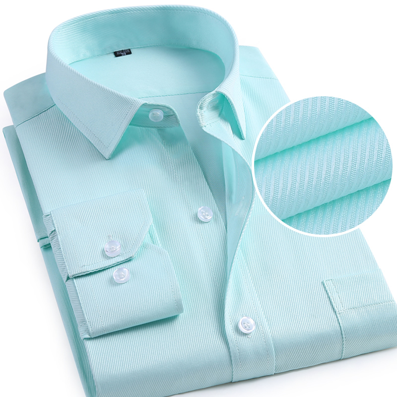 纯色男士长袖衬衫商务休闲