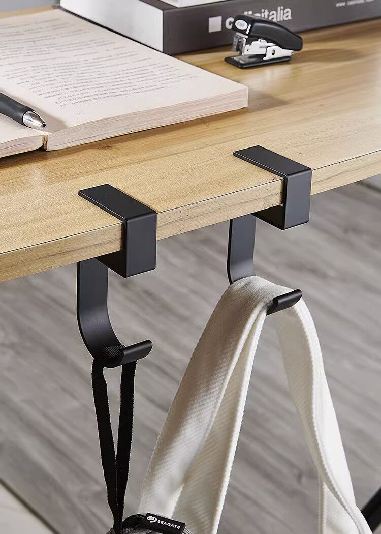 挂钩桌边铝学生挂书包免打孔便携课桌挂勾免粘壁挂简易通用型方形