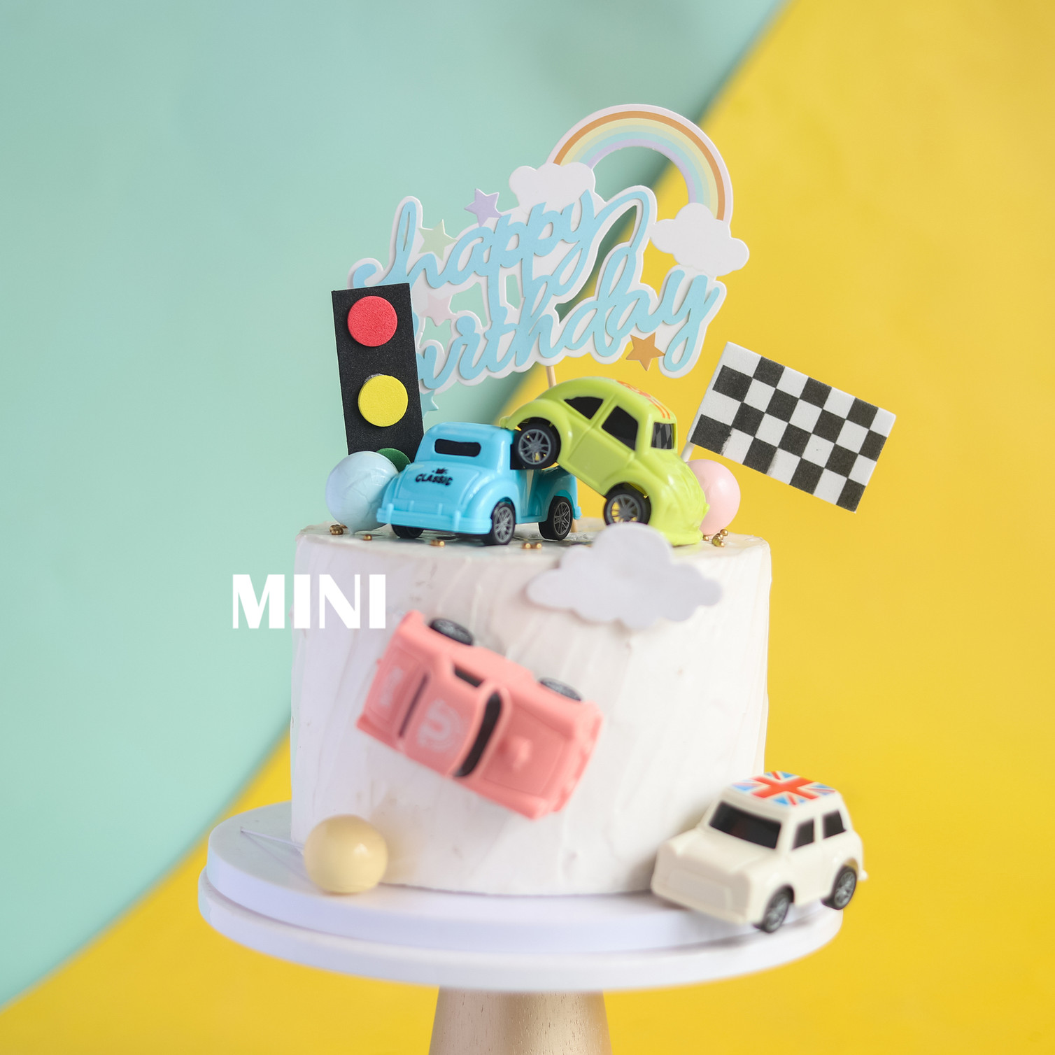 烘焙赛车玩具甜品台生日蛋糕装饰