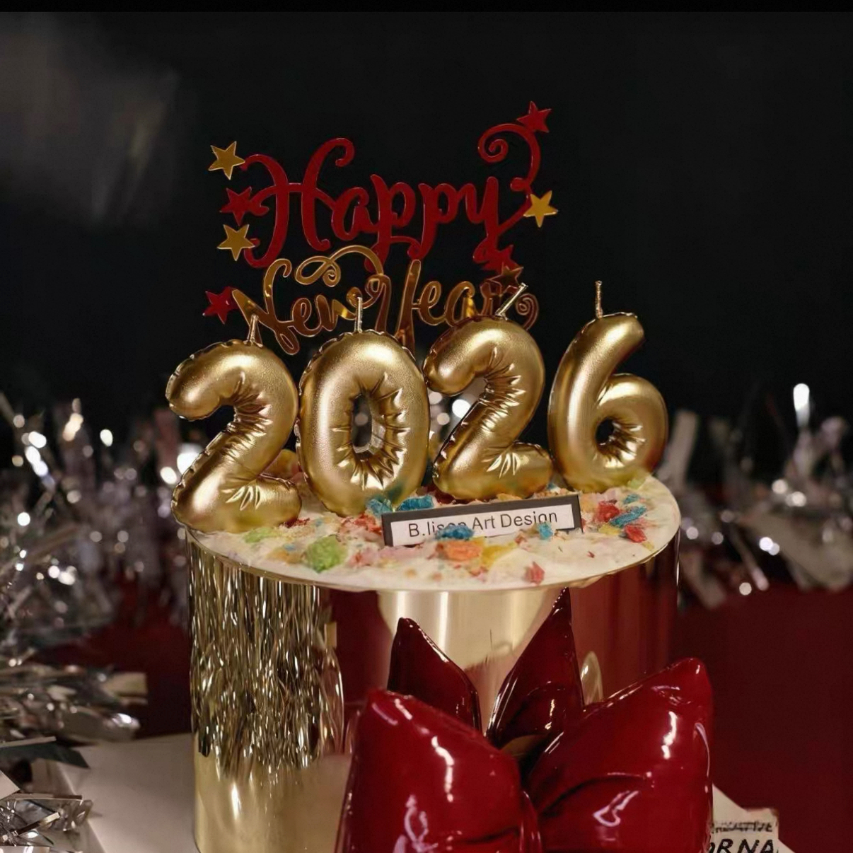 2026跨年蛋糕新年快乐数字蜡烛